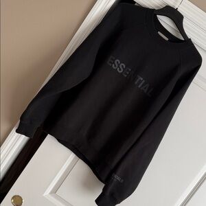 Fear of God ESSENTIALS Black Crewneck Sweatshirt